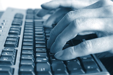 Image showing typing hands on keyboard