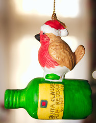 Image showing robin on a bottle