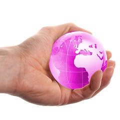 Image showing globe in hand