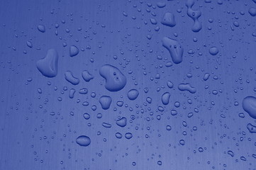 Image showing water drops on metal surface