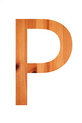 Image showing wood alphabet P