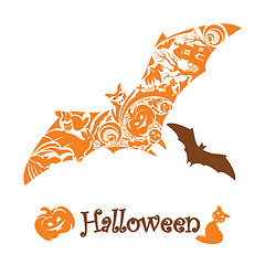 Image showing abstract cute halloween bat