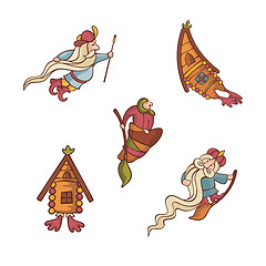 Image showing set of cute fairytale characters