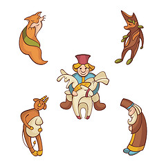 Image showing set of fairytale characters