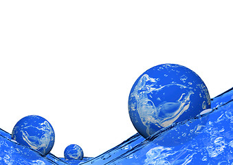 Image showing Spheres from water floating on water