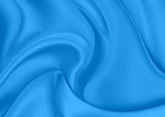 Image showing Blue silk material