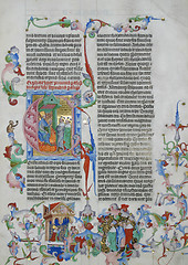 Image showing Illustration in an old bible book