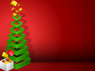 Image showing Christmas Tree Geometric Pyramid with Gifts