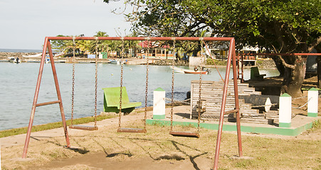 Image showing swing set ride children's park Brig Bay Corn Island