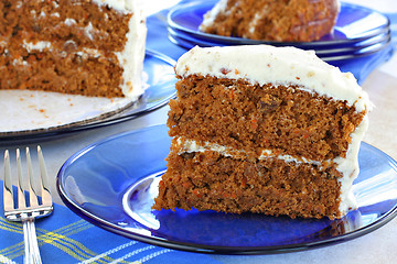 Image showing Healthy Carrot Cake with Cream Cheese Pecan Frosting
