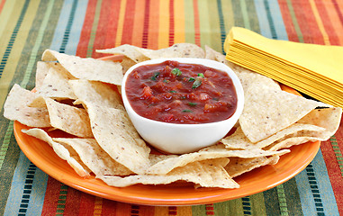 Image showing Salsa and Tortilla Chips