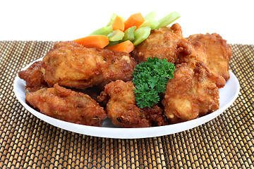 Image showing Chicken Wings and Vegetables