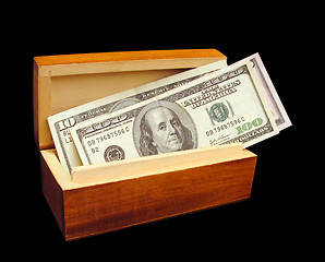 Image showing cash in wooden box