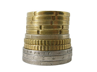 Image showing pile of euro coins