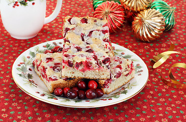 Image showing Christmas Plate of Cranberry Nut Cookies