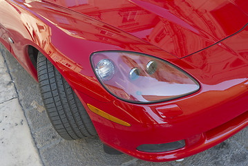 Image showing Detail of red car