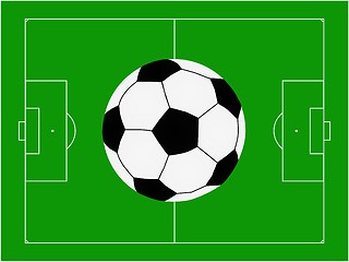 Image showing football pitch with ball 