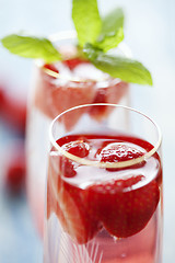 Image showing strawberry champagne cocktail