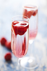 Image showing strawberry champagne cocktail