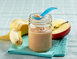 Image showing apple and banana puree