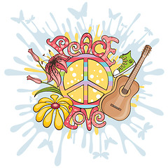 Image showing peace and love vector illustration