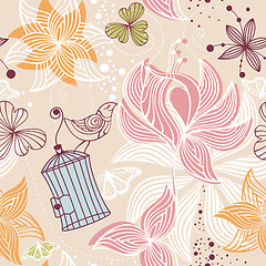 Image showing seamless cute floral background