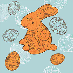 Image showing background with rabbit and eggs