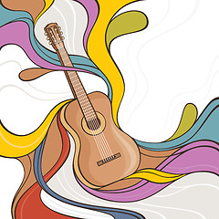 Image showing illustration with acoustic guitar