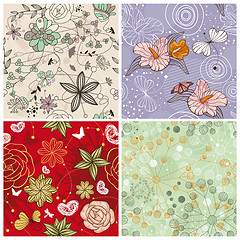 Image showing set of cute floral background