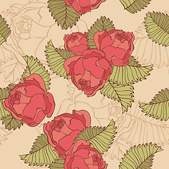 Image showing seamless pattern with roses