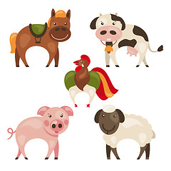 Image showing set of farm animals