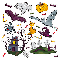 Image showing set of Halloween icons