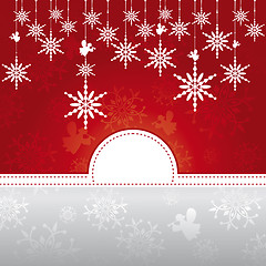 Image showing Christmas card with snowflakes