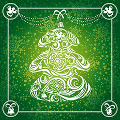 Image showing Christmas tree card