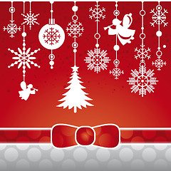 Image showing Christmas card with snowflakes