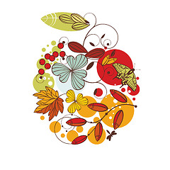 Image showing floral autumn card