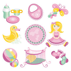 Image showing illustration of cute baby products