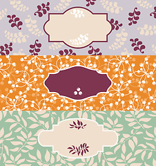 Image showing set of cute floral banners