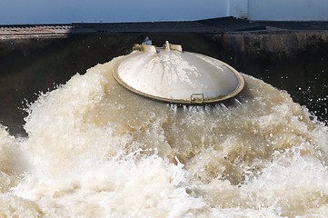 Image showing Outlet valve at water pumping station in Thailand