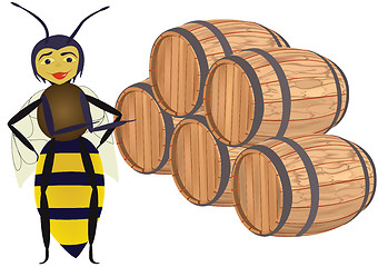 Image showing Abstract bee with wooden butts.
