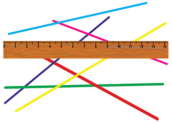 Image showing Wooden yardstick.