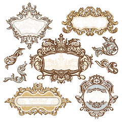 Image showing set of royal vintage frames