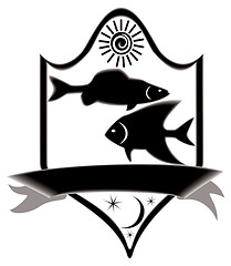 Image showing Icon title fish zodiac.
