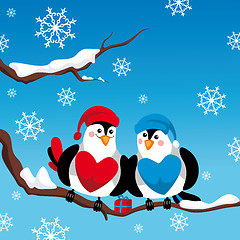 Image showing christmas card with birds