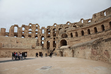 Image showing The amphitheater in El-Jem, Tunisia