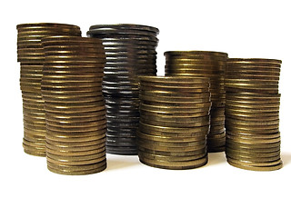 Image showing piles of coins