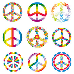 Image showing set of peace symbols