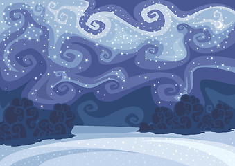 Image showing abstract vector winter night landscape