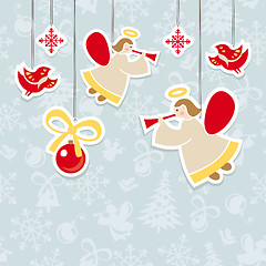 Image showing christmas ornate vector card