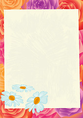 Image showing Sheet of paper on a flower background.